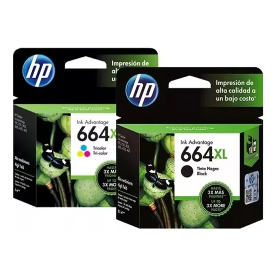 Cartuchos Hp Original 664xl -pack Negro Y Tricolor Alto Rend