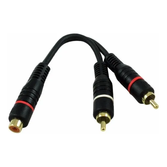 Cable Adaptador De Conector Rca Hembra A Doble Rca Macho