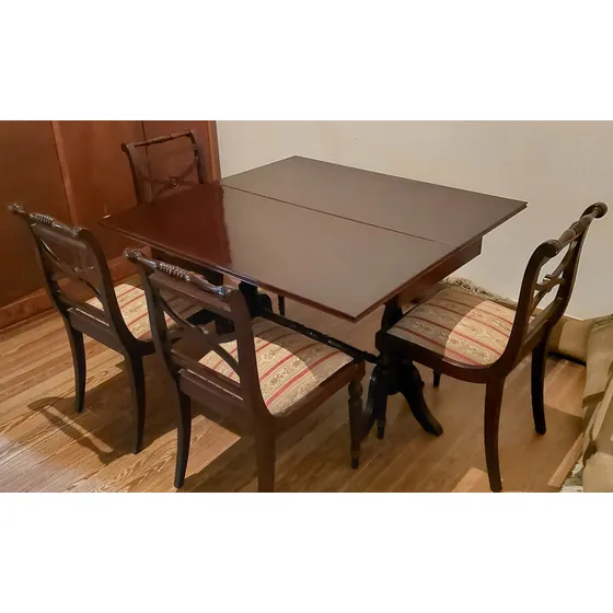 Juego De Comedor Estilo Ingles Con Mueble Aparador