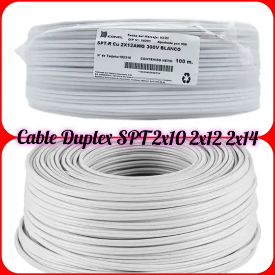 Cable Duplex Spt 2x10 2x12 Nacional 100% Cobre