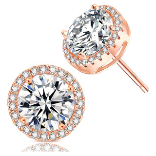 Aretes De Halo Chapados En Oro De 18 Quilates Cz Aretes Redo Aretes De Halo Chapados En Oro De 18 Quilates Cz Aretes Redo