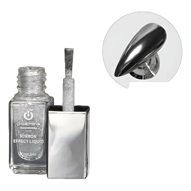 Efecto Espejo Metalizado Uñas Cherimoya Silver Mirror Uv Led