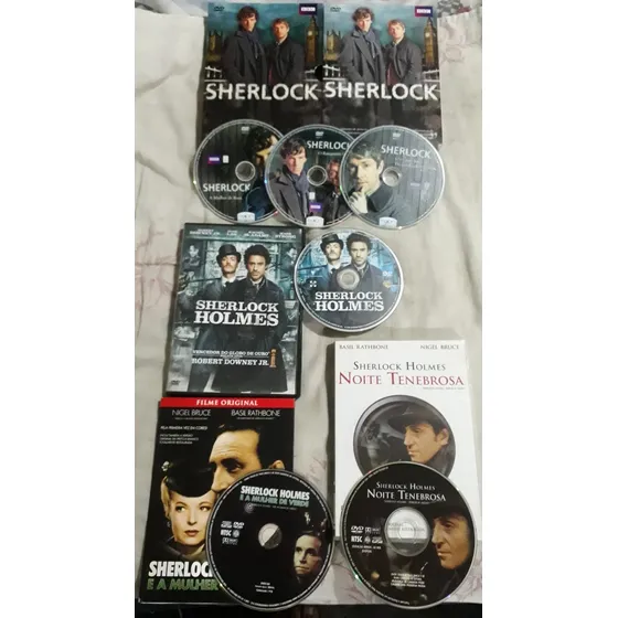 Dvd Sherlock Bbc + Holmes Noite Tenebrosa+a Mulher Verde A1 