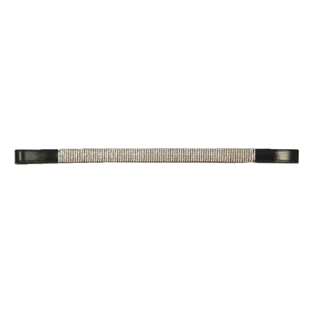 Gran Crystal Centro Brow Band Piel Negro Claro Cristal