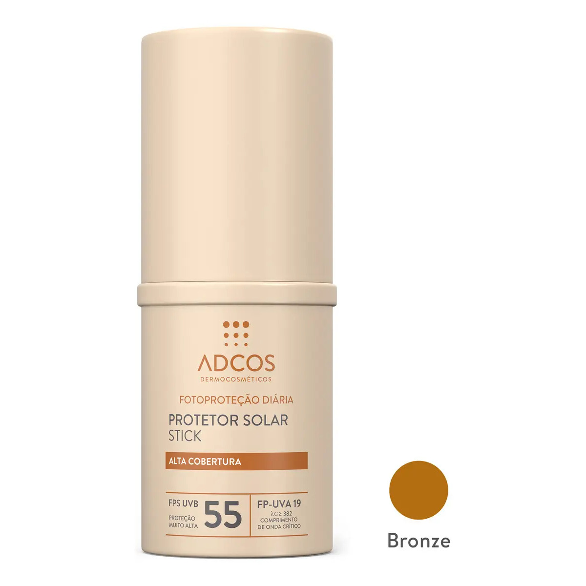 Filtro Solar Tonalizante Fps 55 Base Stick Adcos Cores Bronze