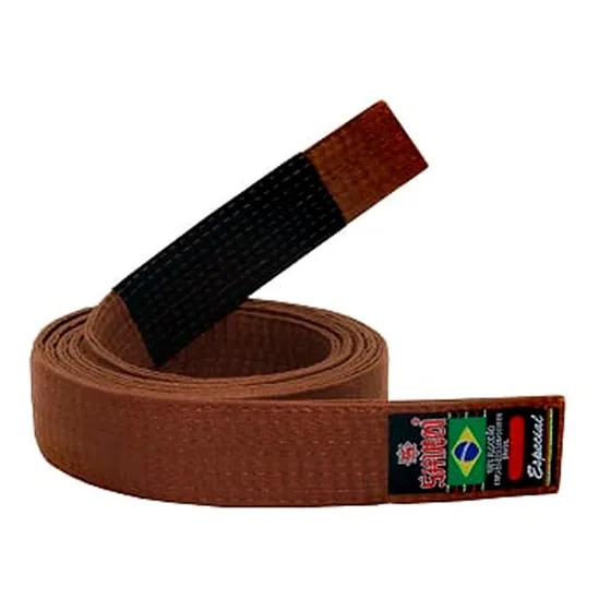 Faixa Jiu Jitsu Especial C/ Ponta Preta Reforçada Shiroi