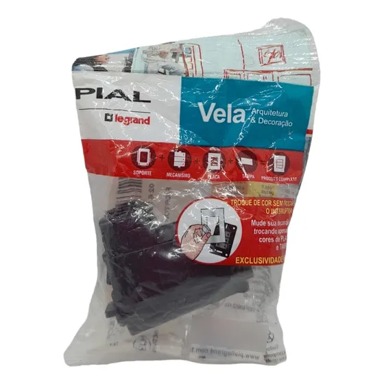Interruptor Simples C/ Luz S/ Tampa 685002 - Pial Vela