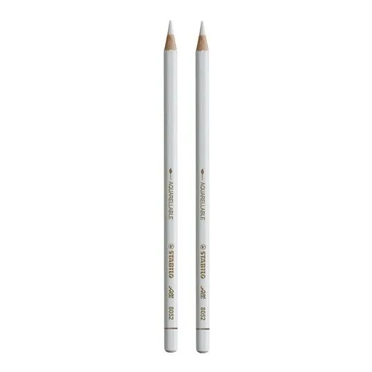 Lápis Branco Aquarelavel Stabilo Kit C/2 Unidades