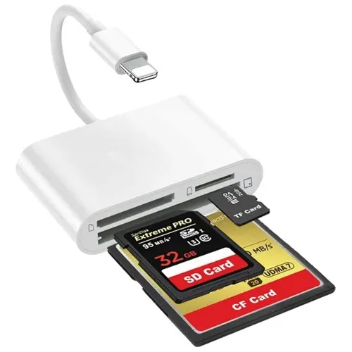 Lector De Tarjetas Compact Flash Y Sd Para iPhone Y iPad