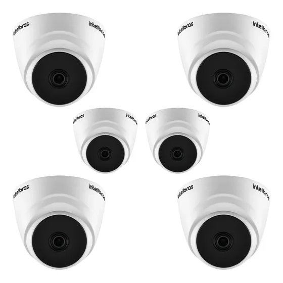 Kit Cftv 6 Cameras Intelbras 1mp 720p Infra Day Night 