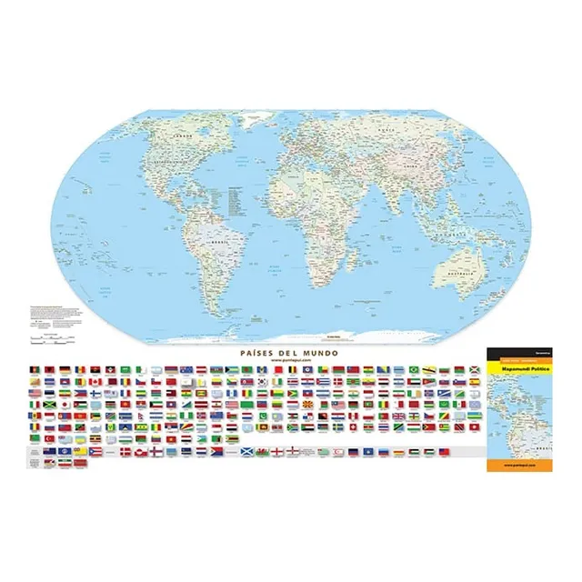 Mapa Mundi Político Tamaño Mediano (plegable)