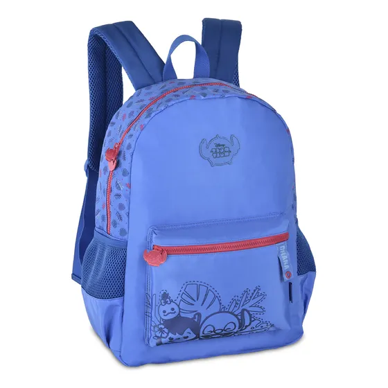 Mochila Costas Stitch Tsum Tsum Ohana Disney Minimalista Cor Azul-escuro Desenho do tecido Geométrico