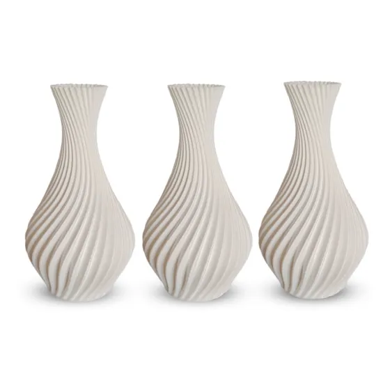 3 Vasinhos Jarros Espirais - Decoração Enfeite Sala Rack