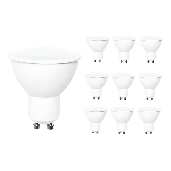 Pack 10 Ampolletas LED GU10 5W Want Blanco Cálido Interior 350Lm | Cuotas sin interés