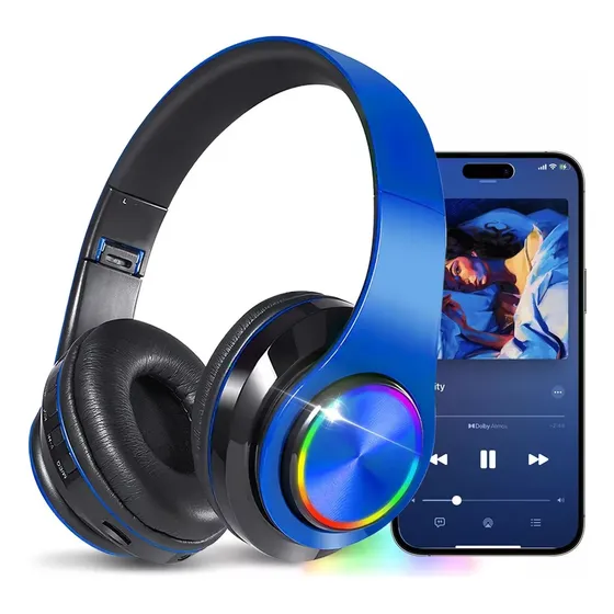 Audífonos Inalámbricos De Diadema Bluetooth 5.0 Rgb Led