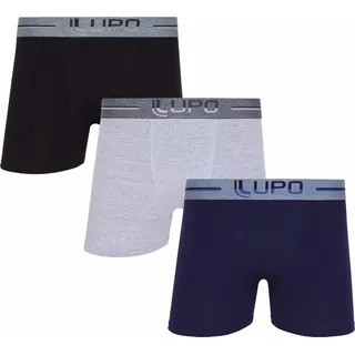 Cuecas Lupo Kit 3 Peças Boxer Algodão 784-016 Elåstico Largo Cuecas Lupo Kit 3 Peças Boxer Algodão 784-016 Elåstico Largo