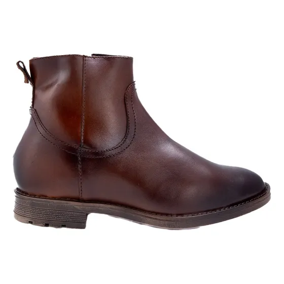 Botín Casual Hombre Café Claro +7cms De Altura Indianápolis