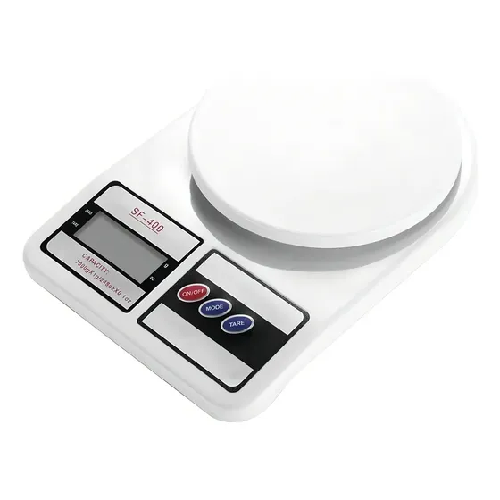 Báscula de cocina digital de alta precisión de 1 g a 10 kg, color blanco, capacidad máxima de 10 kg | Cuotas sin interés