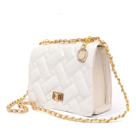 Bolsa Ombro Lateral Feminina Matelassê Pequena De Lado Cor Off White