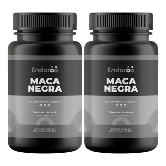 Maca Negra Orgánica 100% Pura Con 120 Cápsulas Sabor Sin Sabor