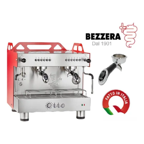 Maquina De Cafe Italiana Bezzera Otto Electronica 2gr Roja