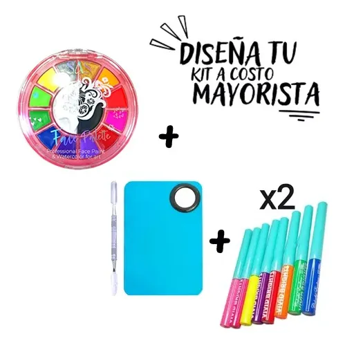 Paleta Artistica Maquillaje Neon Painting Mezcladora Ushas