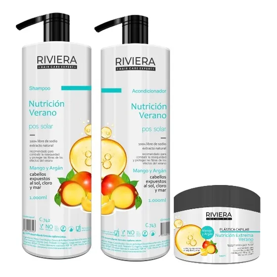 Kit Shampo + Acondicionador Nutrición Verano Sin Sal 1 Litro