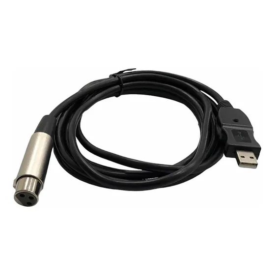 Cable Micrófono Usb Macho A Xlr Hembra Para Micrófono 3 Mts