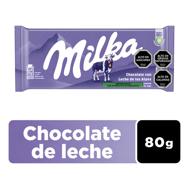 Chocolate Milka® De Leche Barra 80g