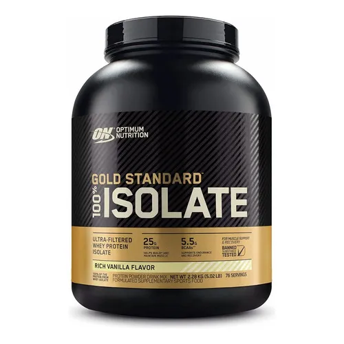 100% Whey Optimum Nutrition Gold Standard Isolate Baunilha 2,28kg - 5.2 lbs