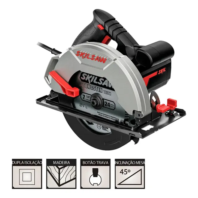 Sierra Circular Skil 5200 1200w Negro/rojo 127v