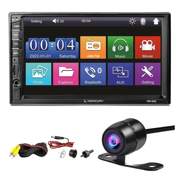 Estereo Pantalla Tactil 2 Din Gps Espejo + Camara + Control