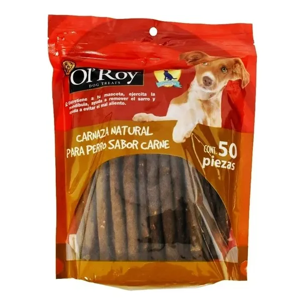3 Pzas Carnaza Para Perro Ol'roy Palitos Sabor Carne 50 Piez