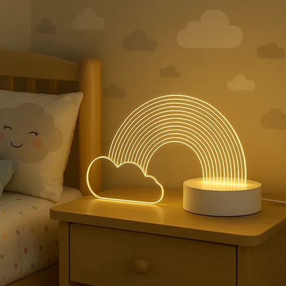 Luminária Poplumos Decoração De Quarto Arco Iris 19cm Led