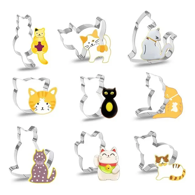 9 Juegos De Moldes Para Galletas Con Forma De Gato Para Gall