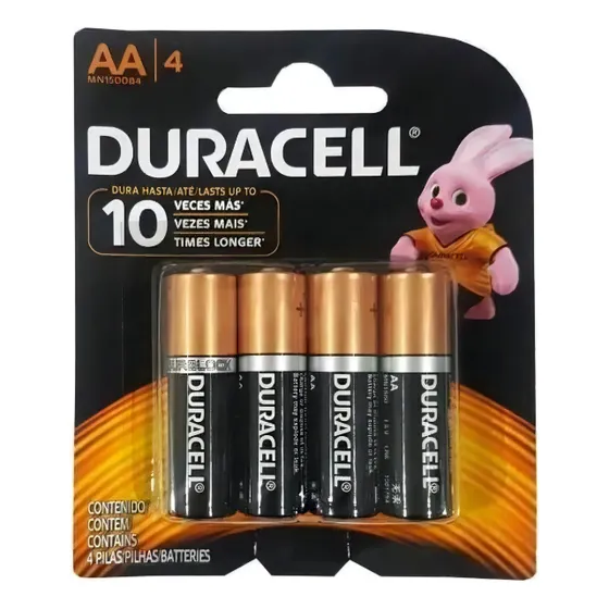 Pilha Duracell Aa4 Com 4 Unidades Dura 10 X Mais  Nao Palito