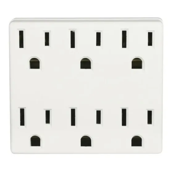 Adaptador 6 Tomas 15a 125v Blanco