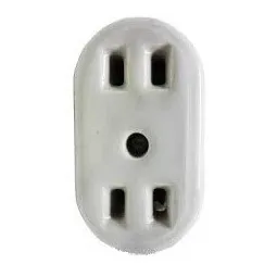Toma Corriente Doble De Ceramica 10a 250v Pack De 2