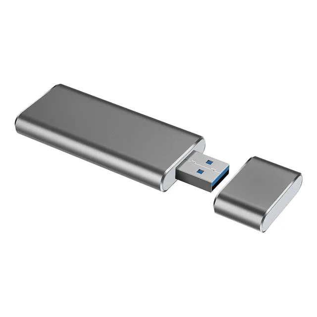 Aluminio M2 Ngff A Usb 3,0 Ssd Carcasa Adaptador Gris-plata