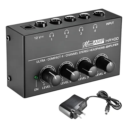 Amplificador De Audífonos Muslady Amp-14 De 4 Canales Estére