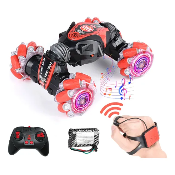 Vehículo De Juguete Rc Coches CM-TOP Con Led Y Efectos Sonoros 360 ° Giro Carro De Control Remoto Recargable Regalos Para Niños