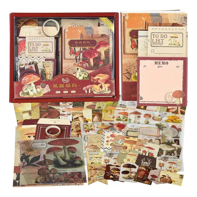 Vintage Bullet Journal Scrapbook Libreta Y Stickers Tape Kit