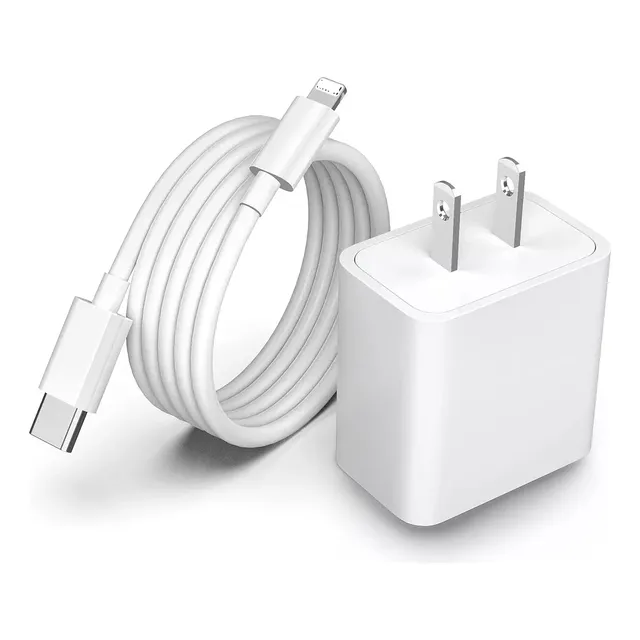 Cargador 20w Carga Rápida + Cable 2mt Para iPhone 14 Pro Max