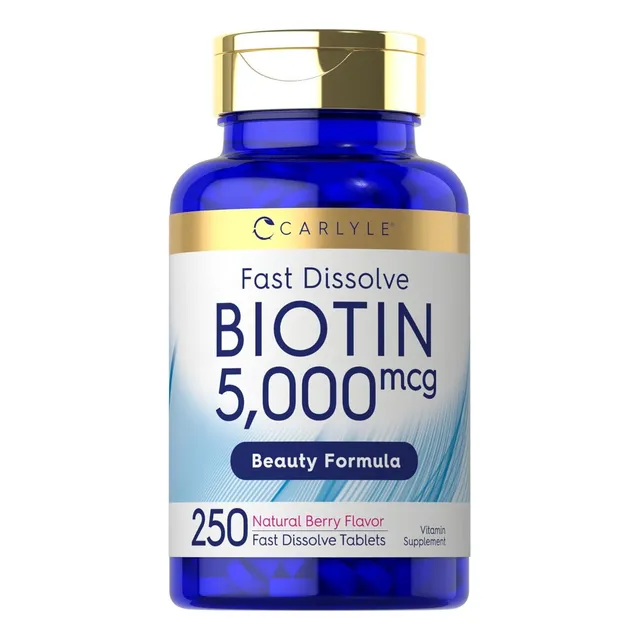 Biotina 5000 Mcg Carlyle 250 Tabletas De Disolución Rápida