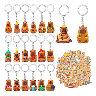 20pzs Llaveros Juguete De Silicon De Capibara De Moda Varios 20pzs Llaveros Juguete De Silicon De Capibara De Moda Varios