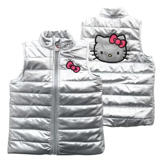 Hello Kitty Chaleco Plateado Metalico Talla 8-10