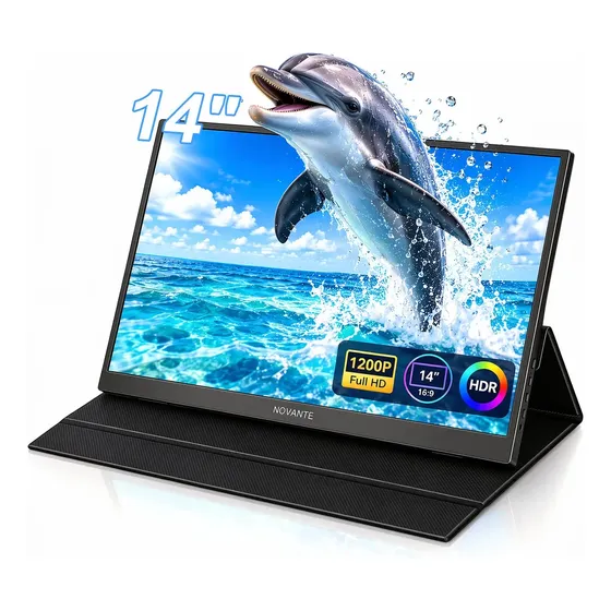 Monitor Portátil Novante de 14" Full HD IPS com USB-C e HDMI para Notebook