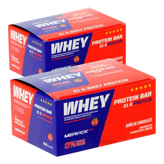 Whey Protein Bar 24 Barras Proteina 65 Grs C/u Mervick
