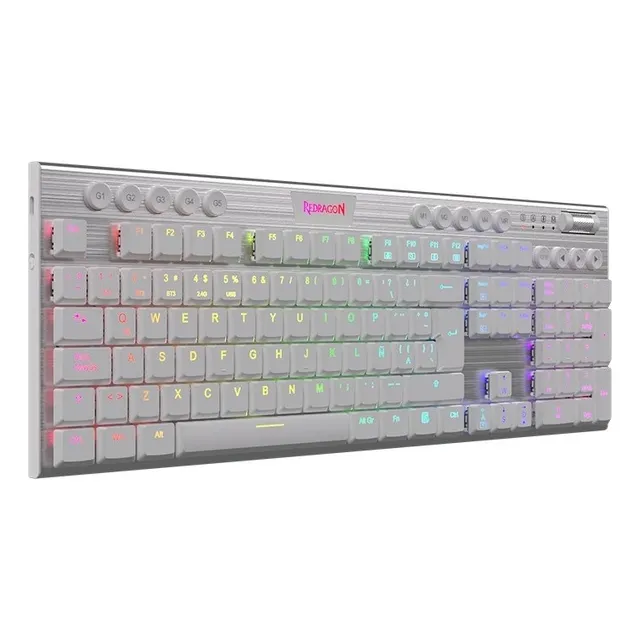 Teclado Mecánico Gamer Redragon Horus K618w-rgb, Wireless, Full Size, Red Switch
