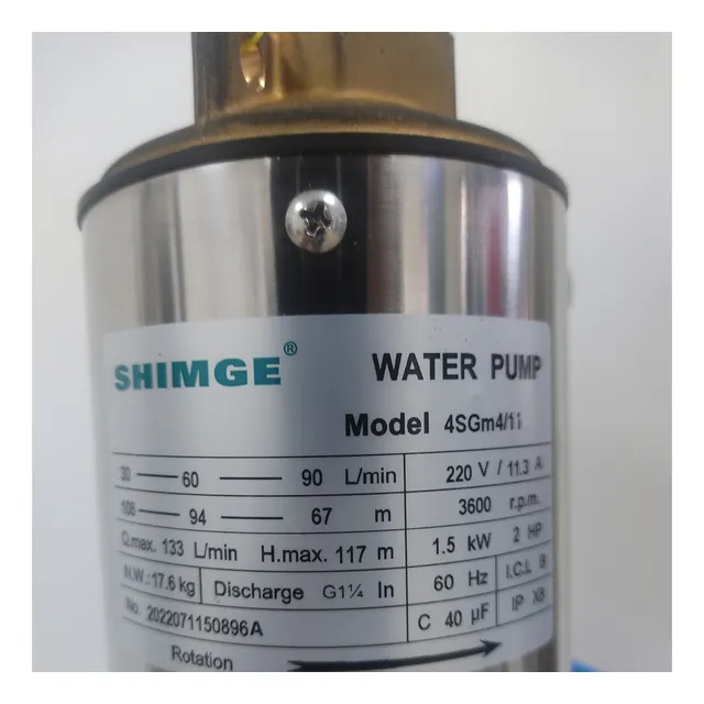 Bomba Sumergible Para Pozo 2hp 220v Monofasica